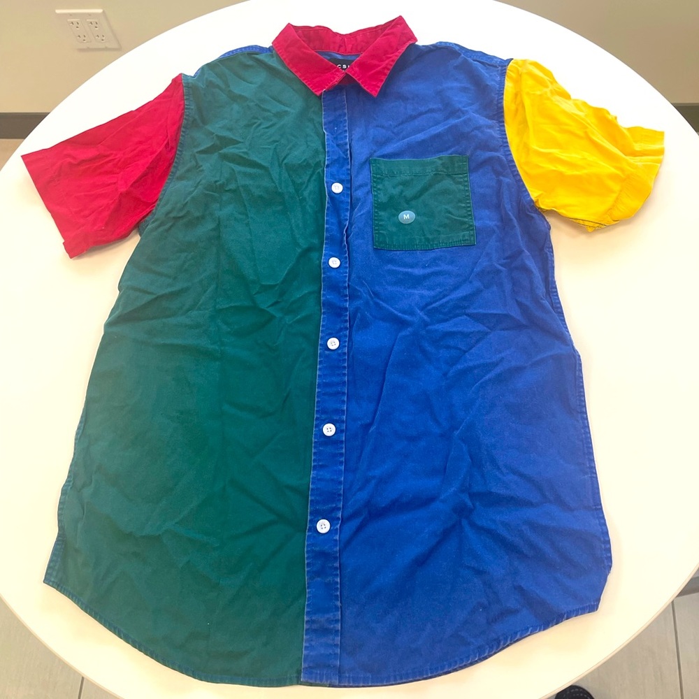 Nwot Pacsun Colorblock Button Up - image 1